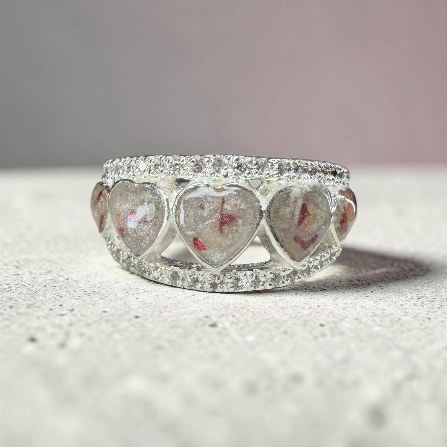 Heart Band Sterling Silver Ring