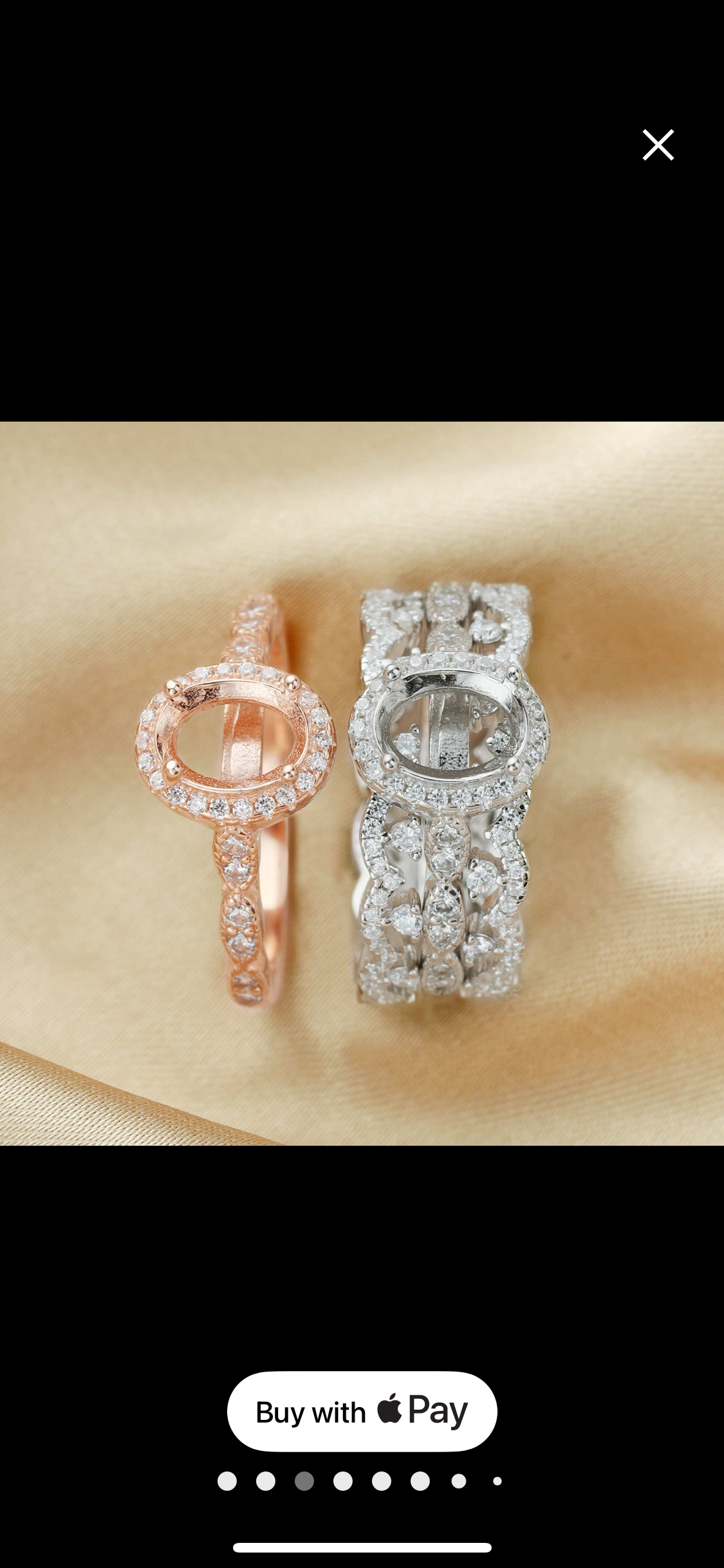 Ocean + Double Accent Band Sterling Silver Ring