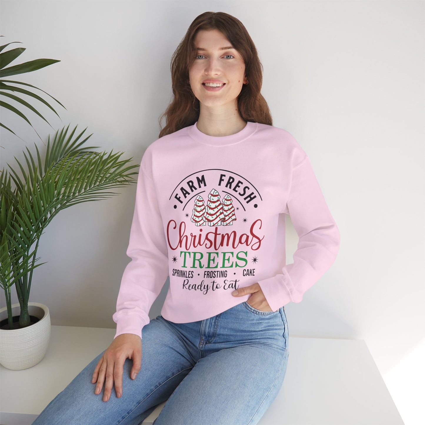 Christmas Tree Farm Heavy Blend™ Crewneck Sweatshirt Front and Back