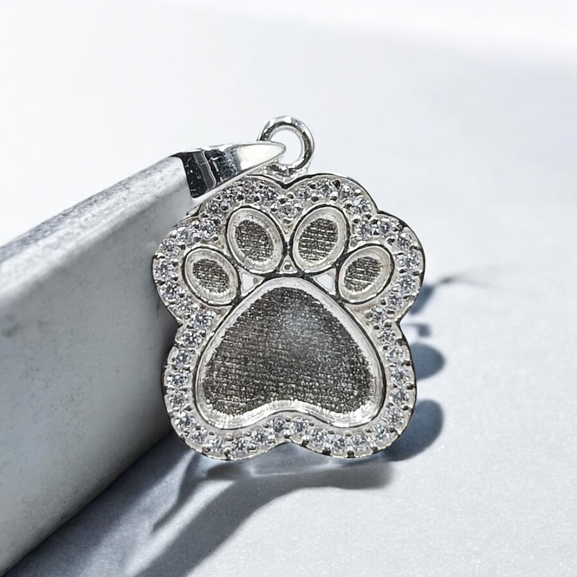 Pet Diamond Paw Print Necklace