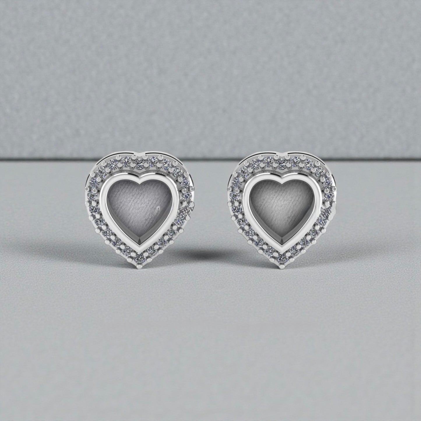 Heart Accent Sterling Silver Earrings.