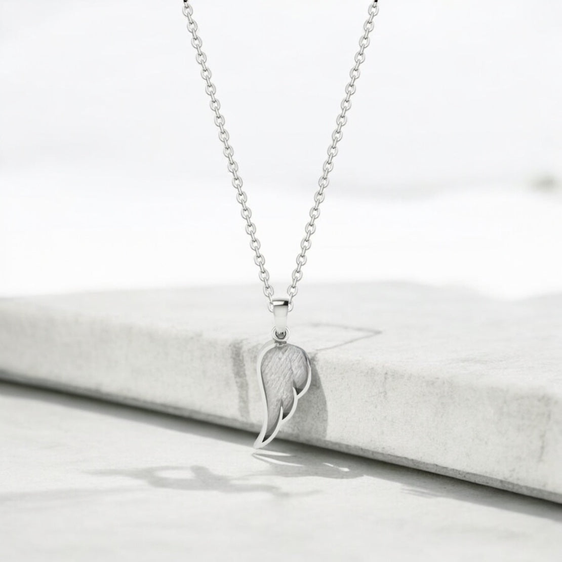 Angel Wing single Sterling Silver Necklace