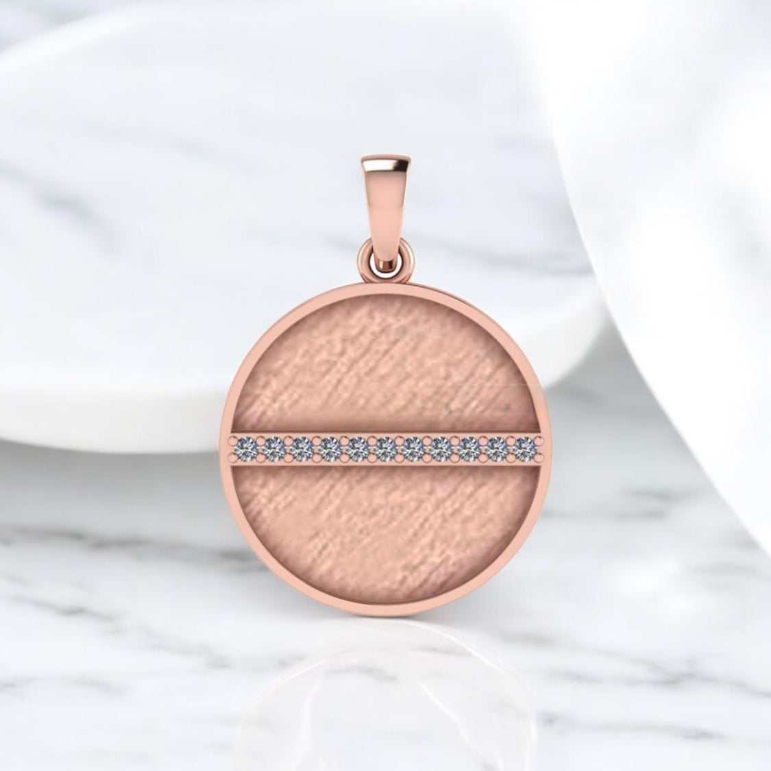 Celine Double Sided Circle Sterling Silver Necklace