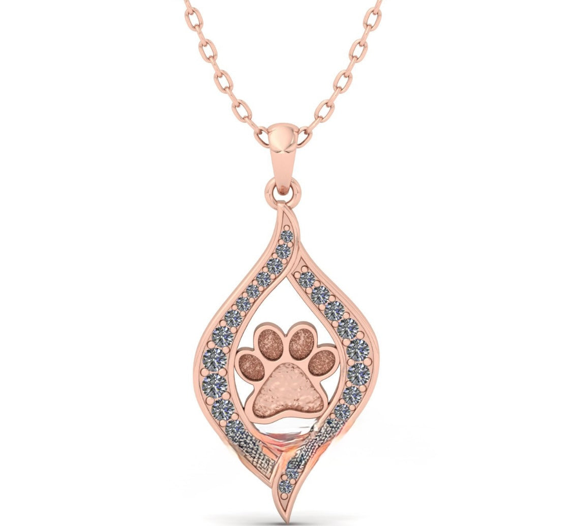 Pet Baily Paw Print Necklace