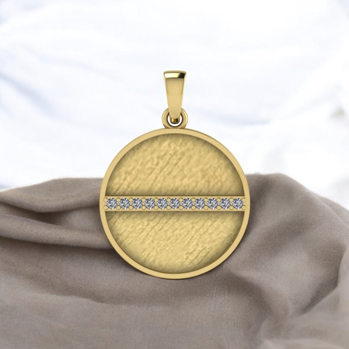 Celine Double Sided Circle Sterling Silver Necklace
