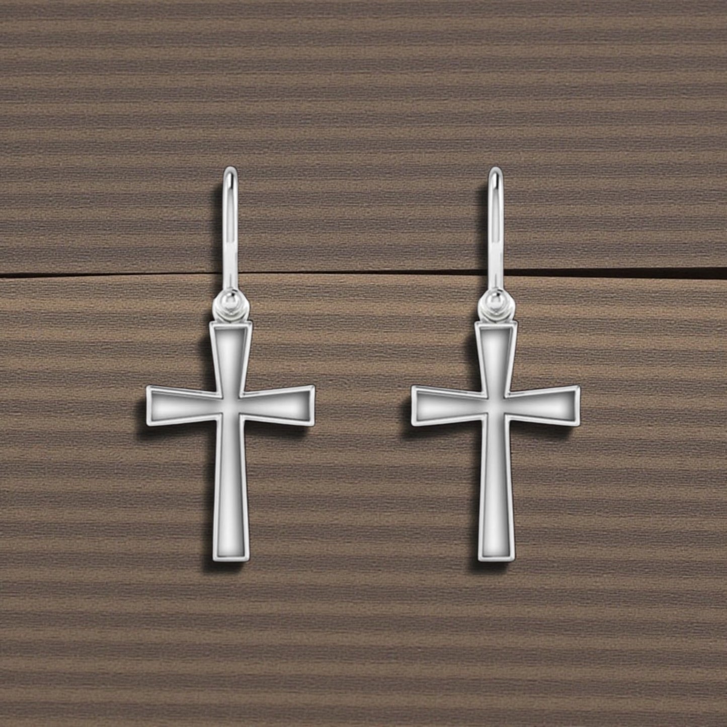 Cross Sterling Silver Earrings.