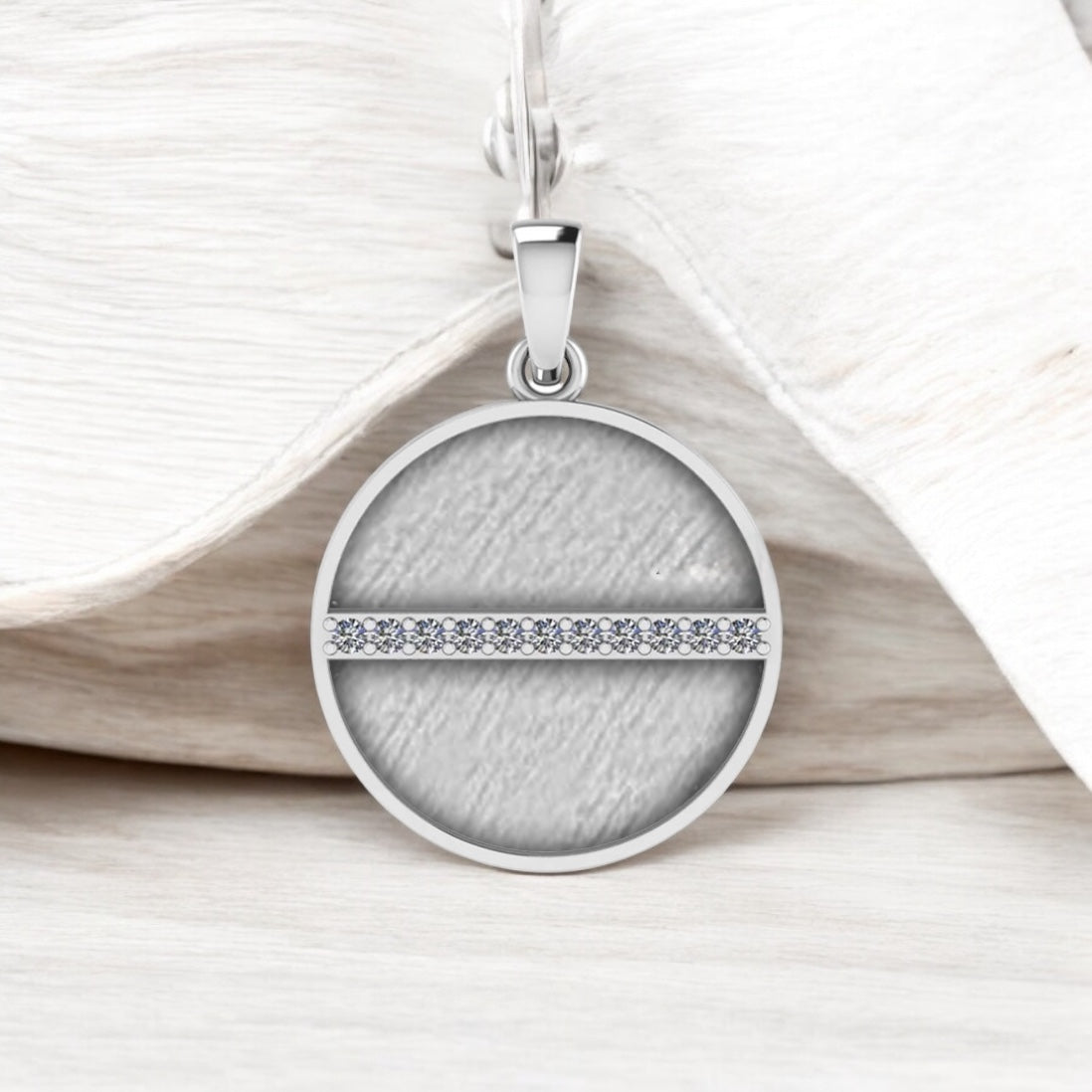 Celine Double Sided Circle Sterling Silver Necklace