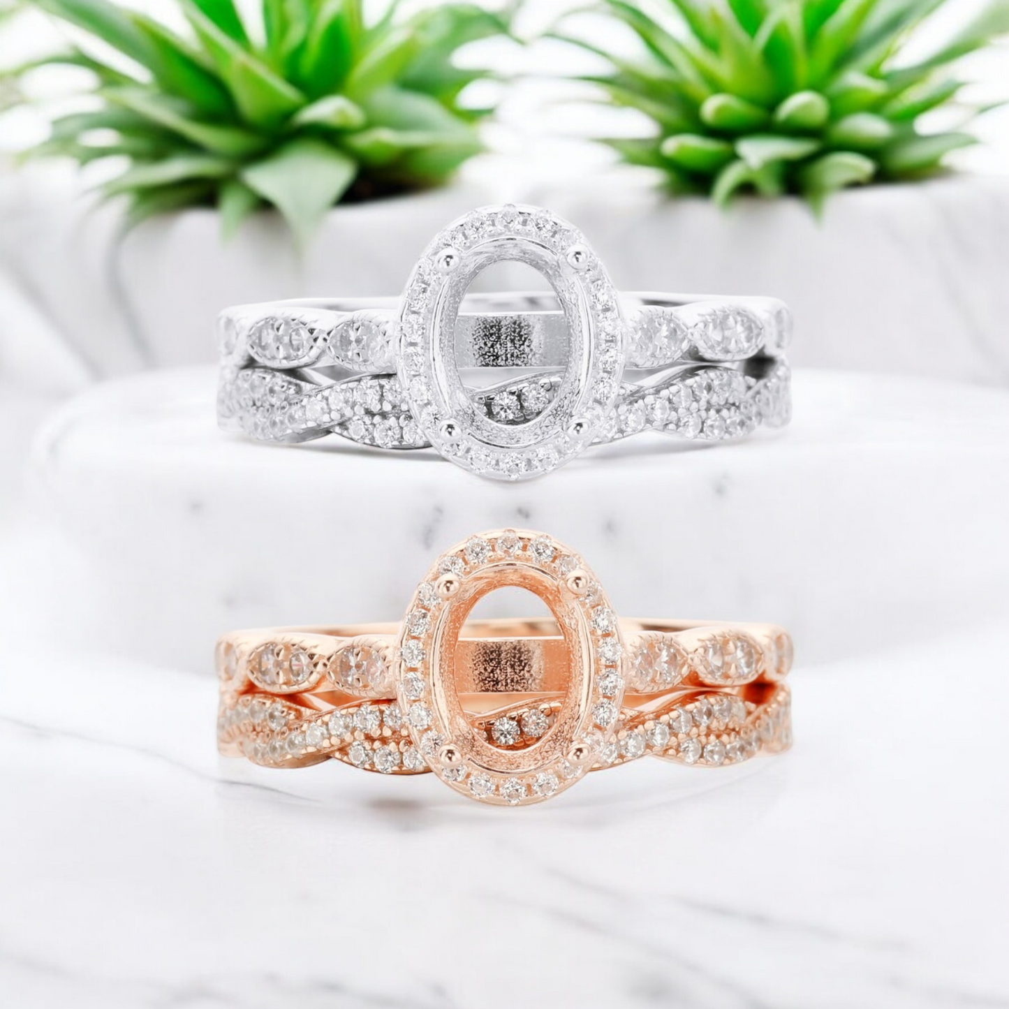 Ocean +Twist Band Sterling Silver Ring