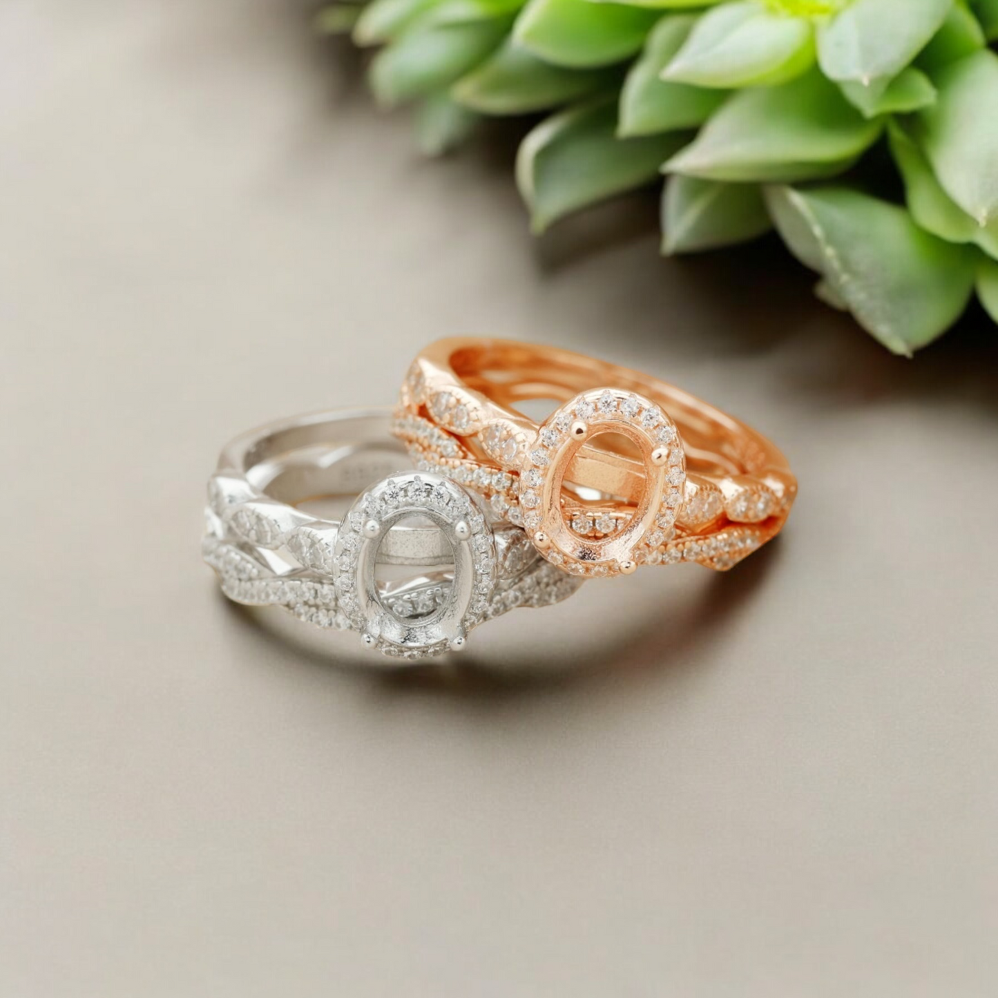 Ocean +Twist Band Sterling Silver Ring