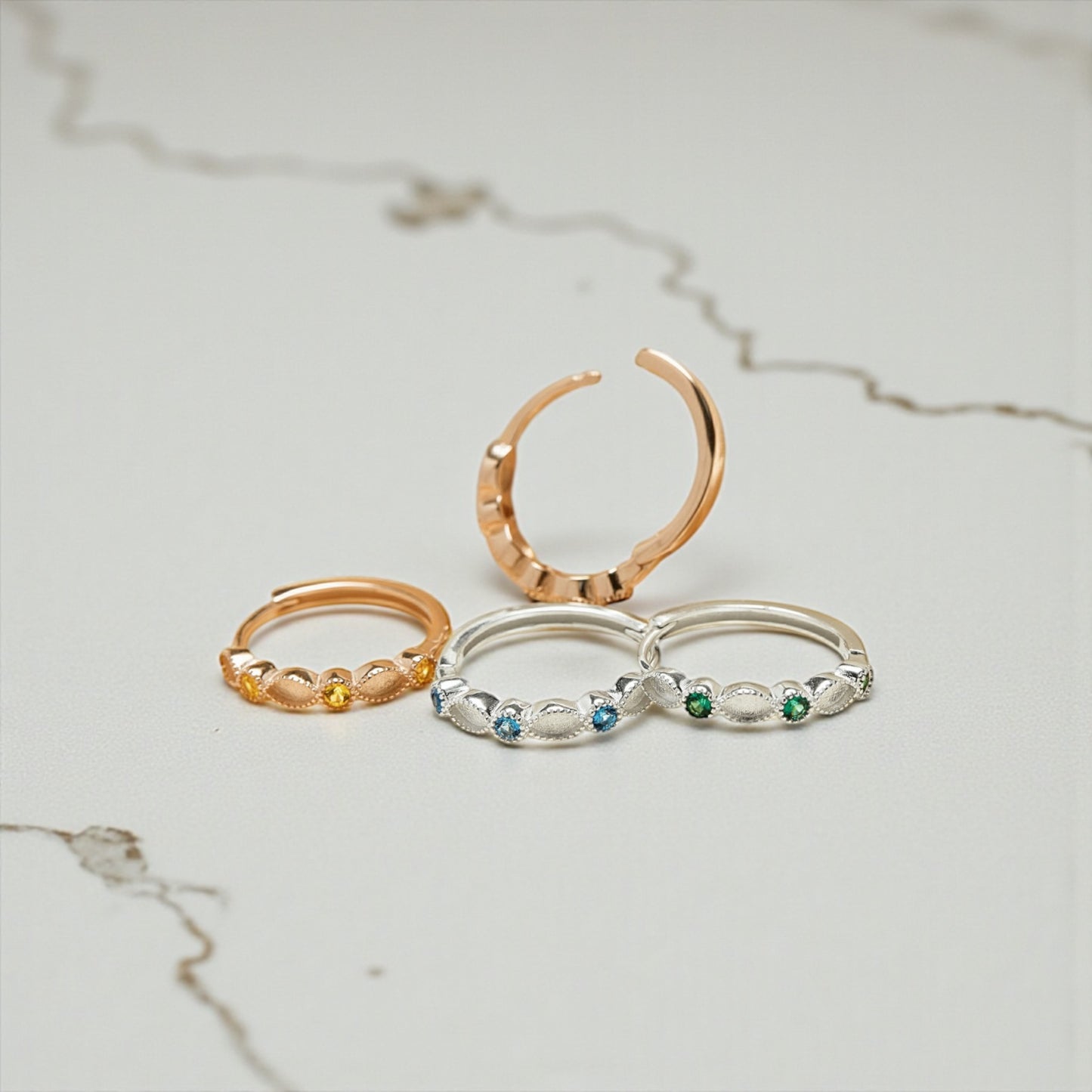 Birthstone Sterling Silver Earrings.