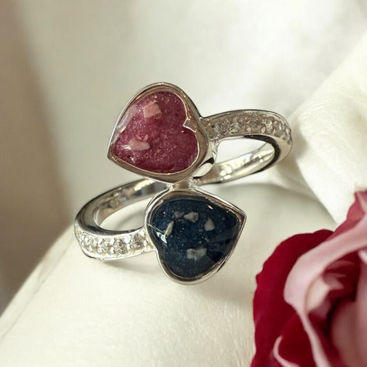 Harmony Double Heart Sterling Silver Ring