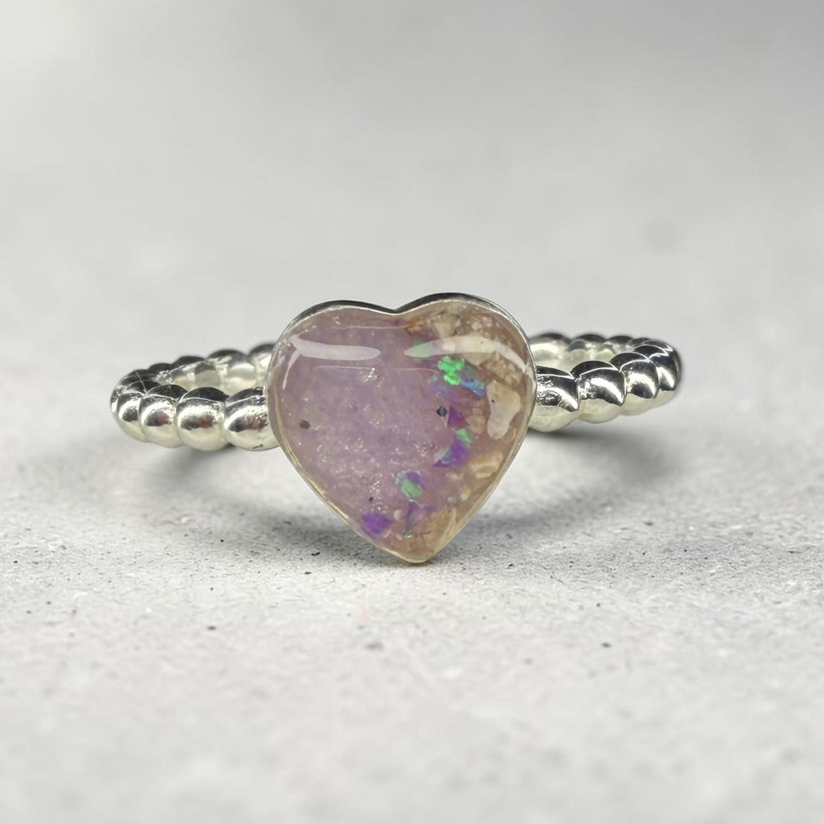 Honor Beaded Ring – cremation and breastmilk keepsake ring, view 2