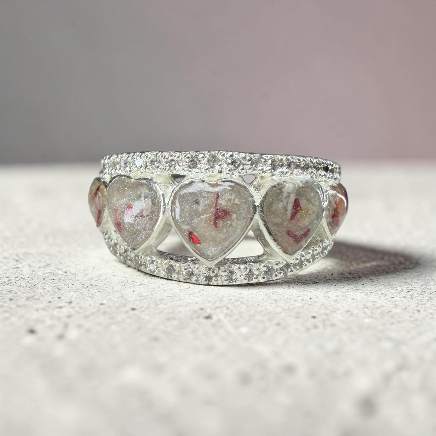 Heart Band Sterling Silver Ring