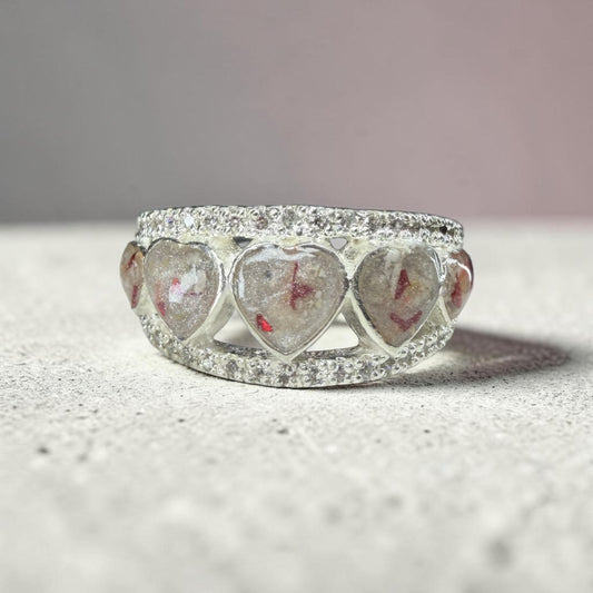 Heart Band Sterling Silver Ring