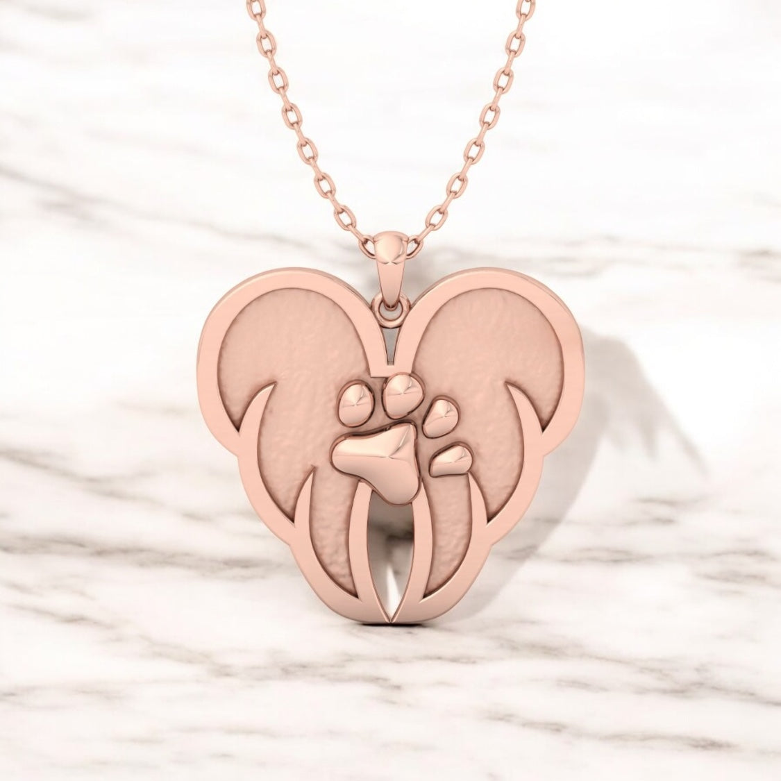 Angel Wing Paw Print Sterling Silver Necklace