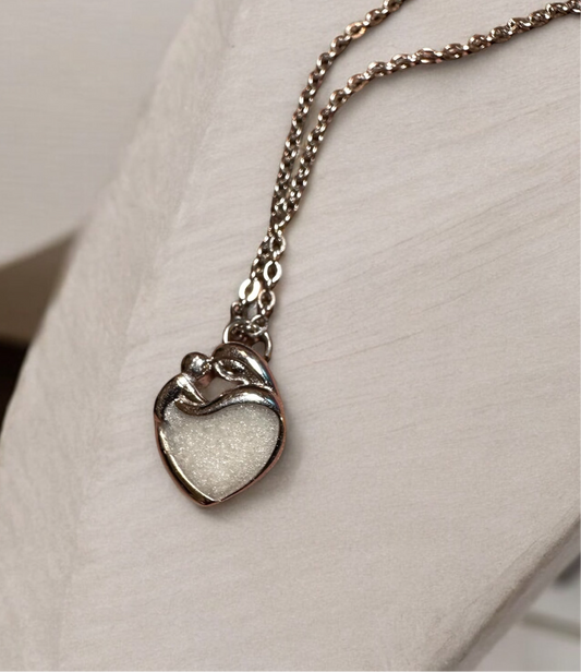 Mother Baby Sterling Silver Necklace