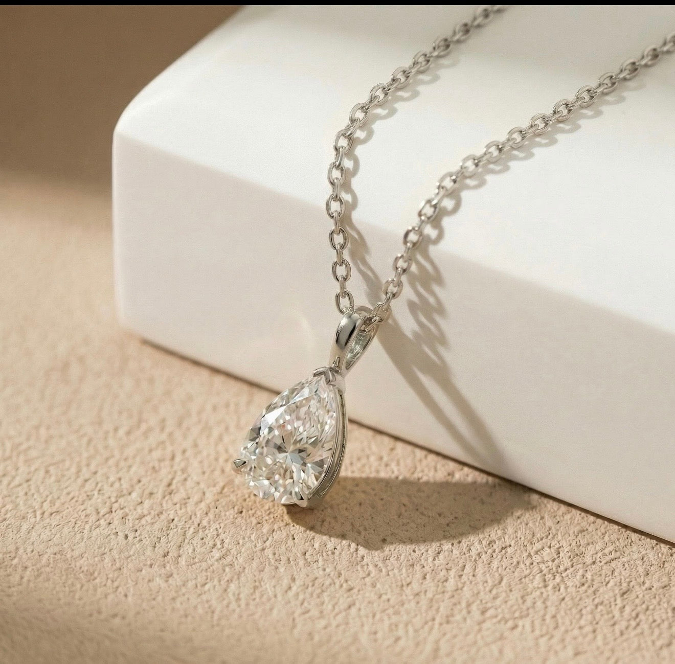 Pear Behind the Stone Necklace
