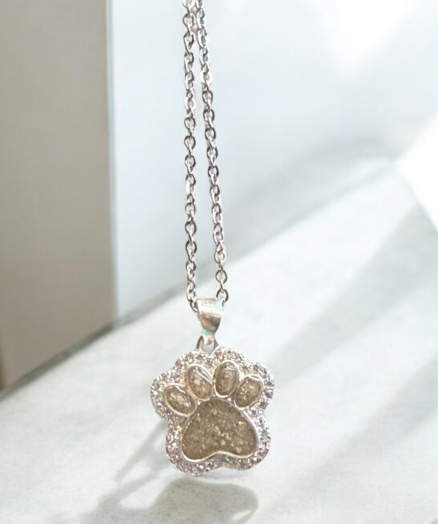 Diamond Paw Print Necklace