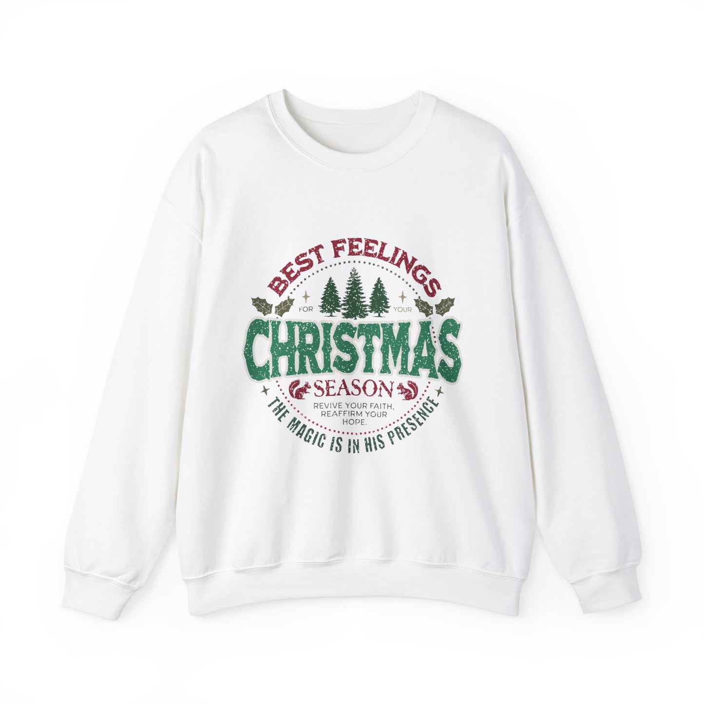 Christmas Heavy Blend™ Crewneck Sweatshirt Front and Back