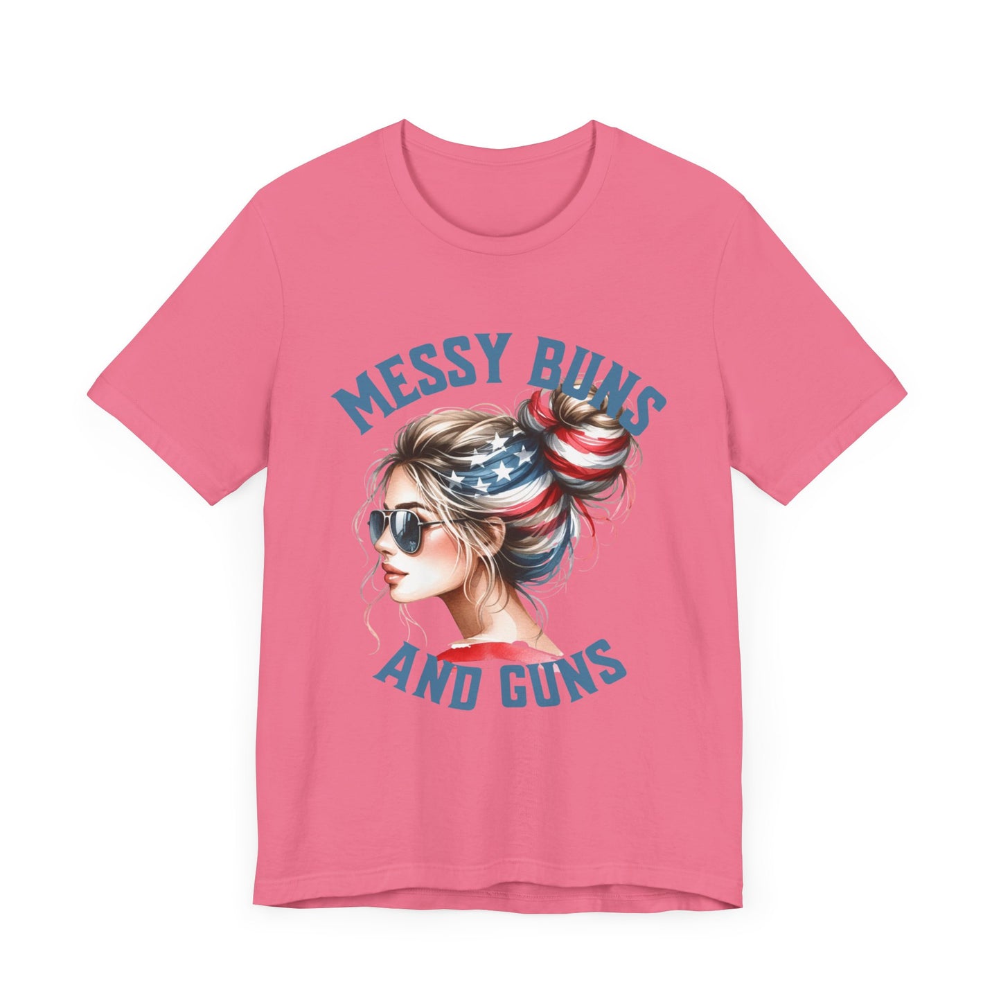 Messy Buns and Guns Jersey Short Sleeve Tee