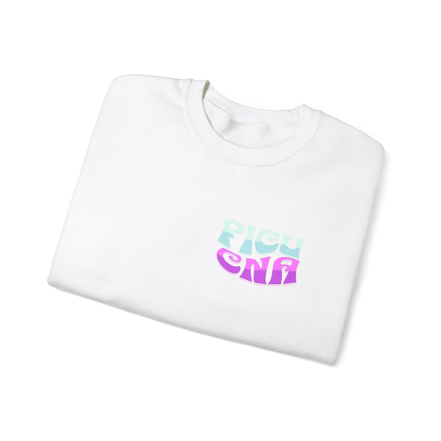 It's A Good Day PICU CNA Heavy Blend™ Crewneck Sweatshirt Front and Back