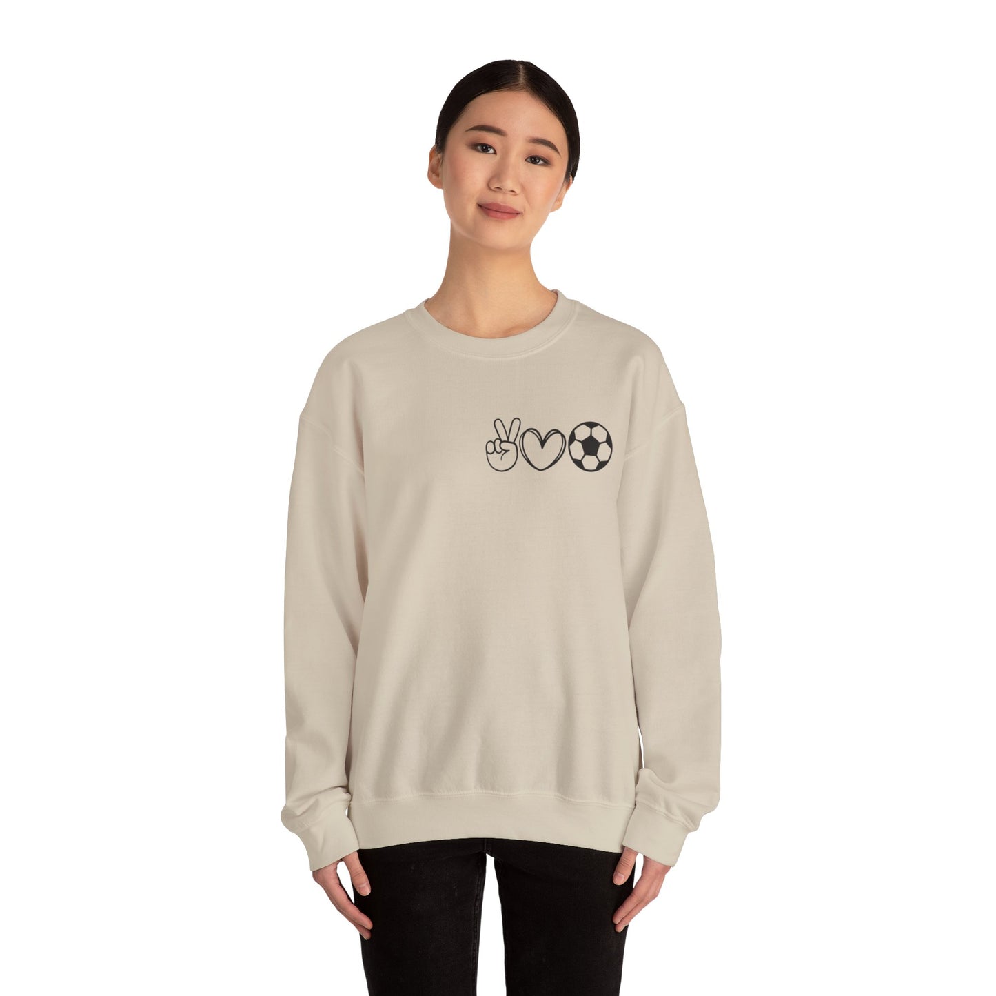 In My Soccer Mom Era Heavy Blend™ Crewneck Sweatshirt Front and Back