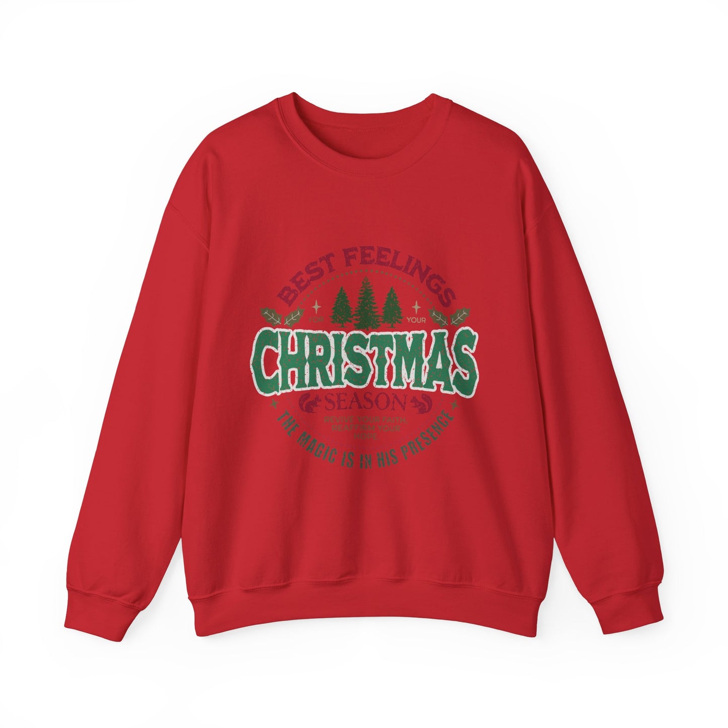 Christmas Heavy Blend™ Crewneck Sweatshirt Front and Back