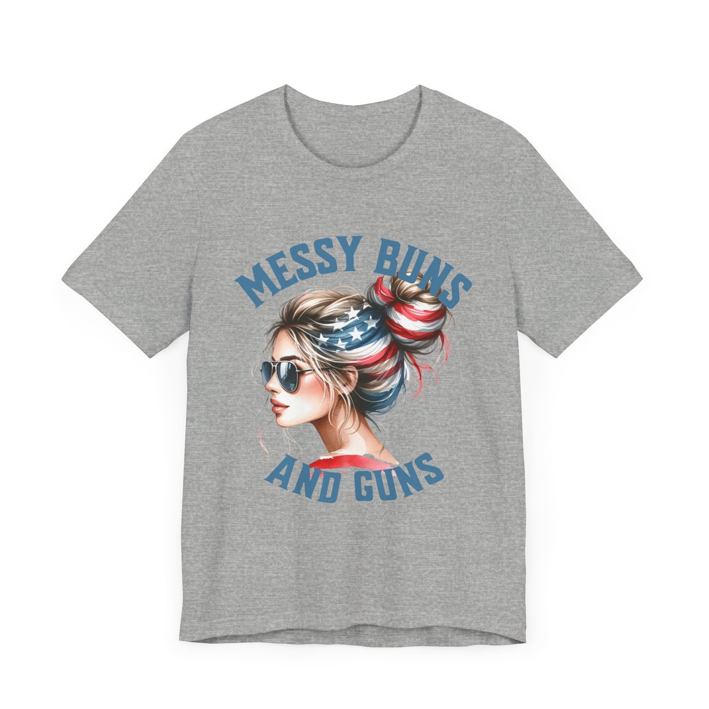 Messy Buns and Guns Jersey Short Sleeve Tee