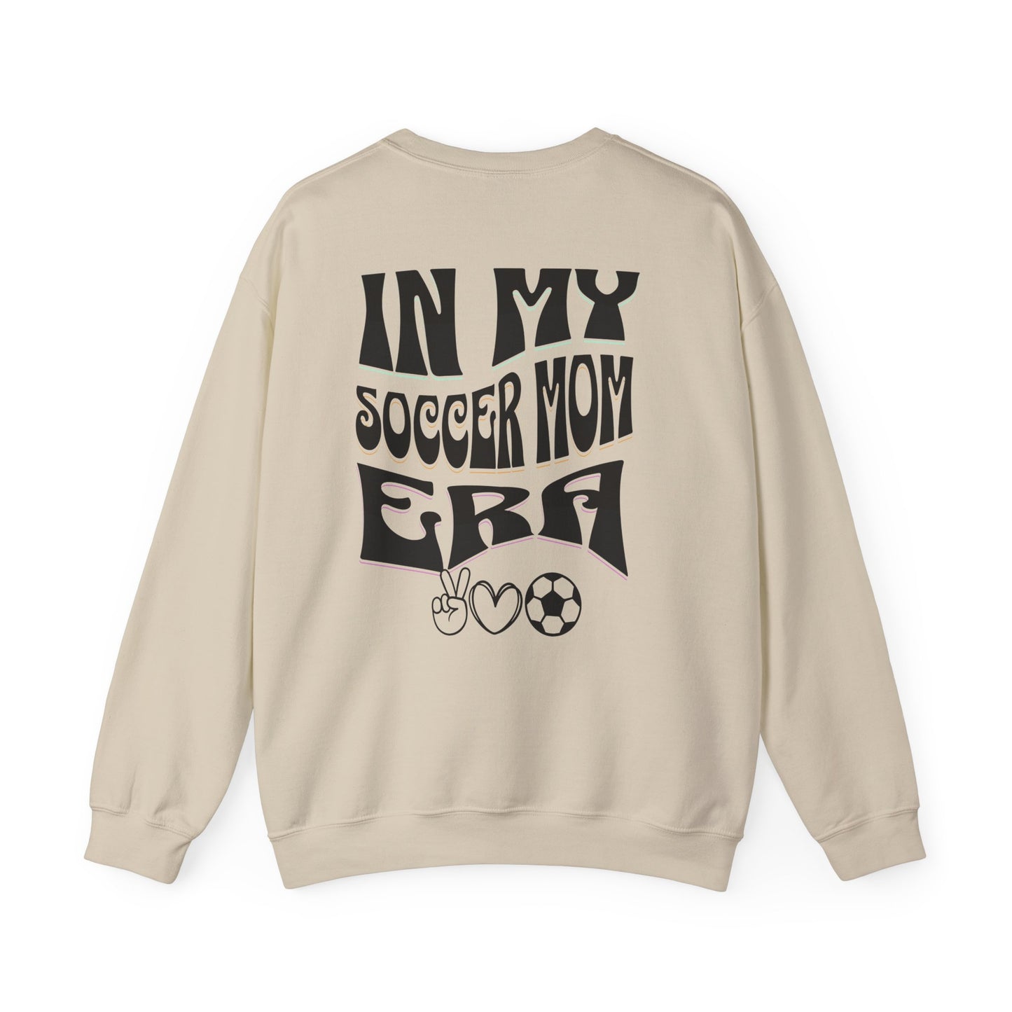 In My Soccer Mom Era Heavy Blend™ Crewneck Sweatshirt Front and Back