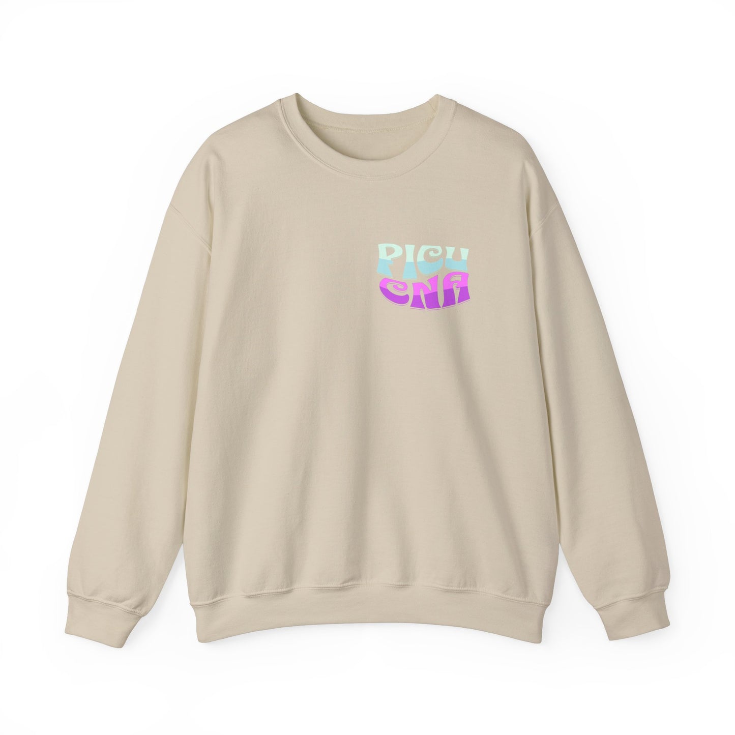 It's A Good Day PICU CNA Heavy Blend™ Crewneck Sweatshirt Front and Back