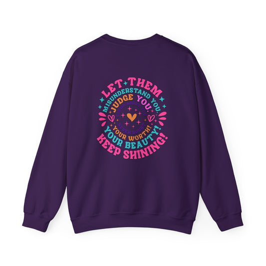 Let Them Heavy Blend™ Crewneck Sweatshirt Front and Back