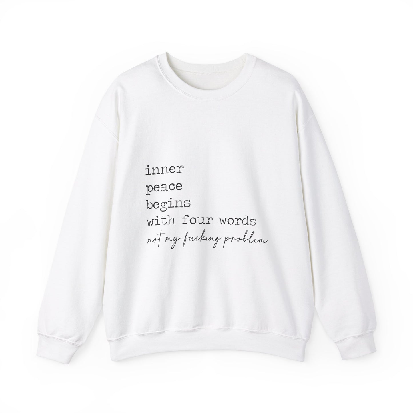 Inner Piece Begins Heavy Blend™ Crewneck Sweatshirt Front and Back