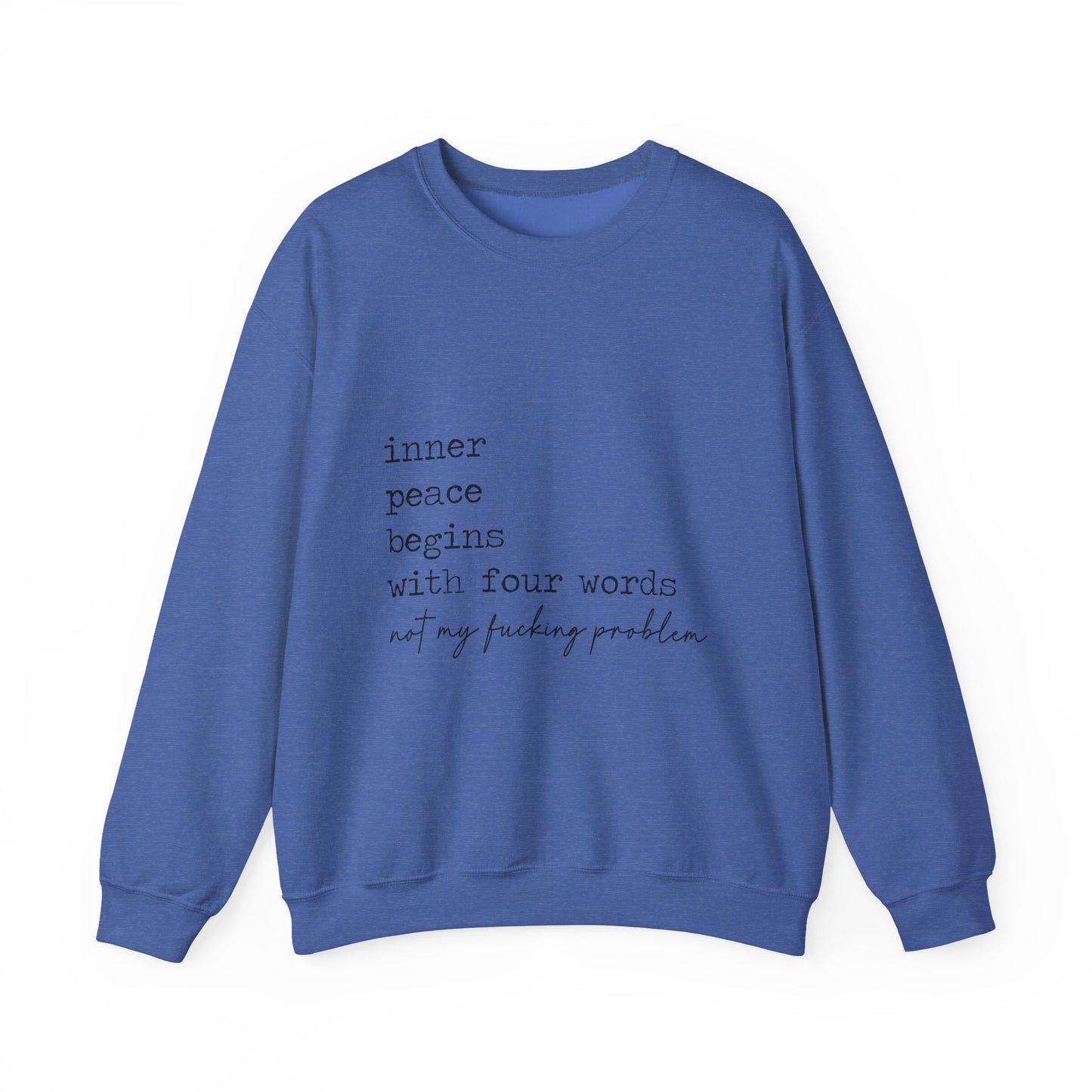 Inner Piece Begins Heavy Blend™ Crewneck Sweatshirt Front and Back