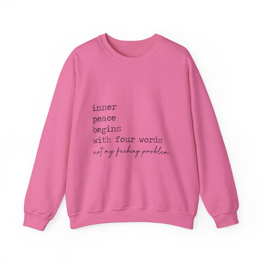 Inner Piece Begins Heavy Blend™ Crewneck Sweatshirt Front and Back