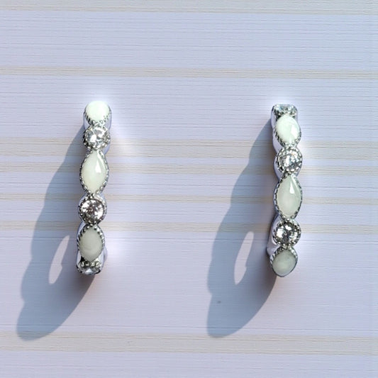 Birthstone Sterling Silver Earrings.