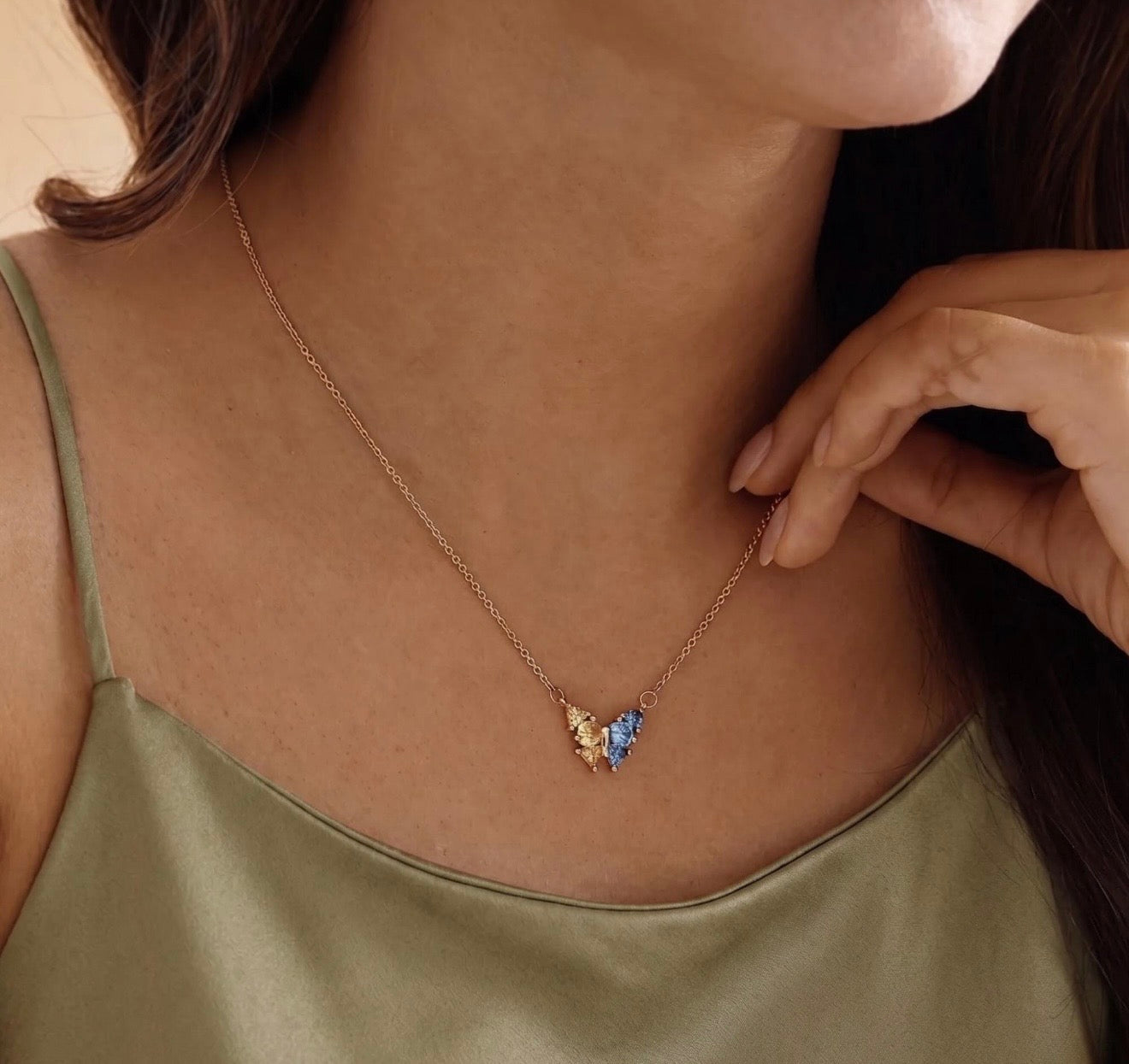 Toi Et Moi Butterfly Behind the Stone Necklace