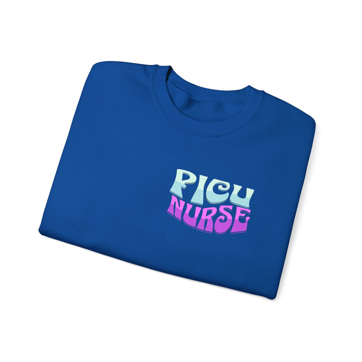 In My PICU Nurse Era Crewneck Sweatshirt Front and Back