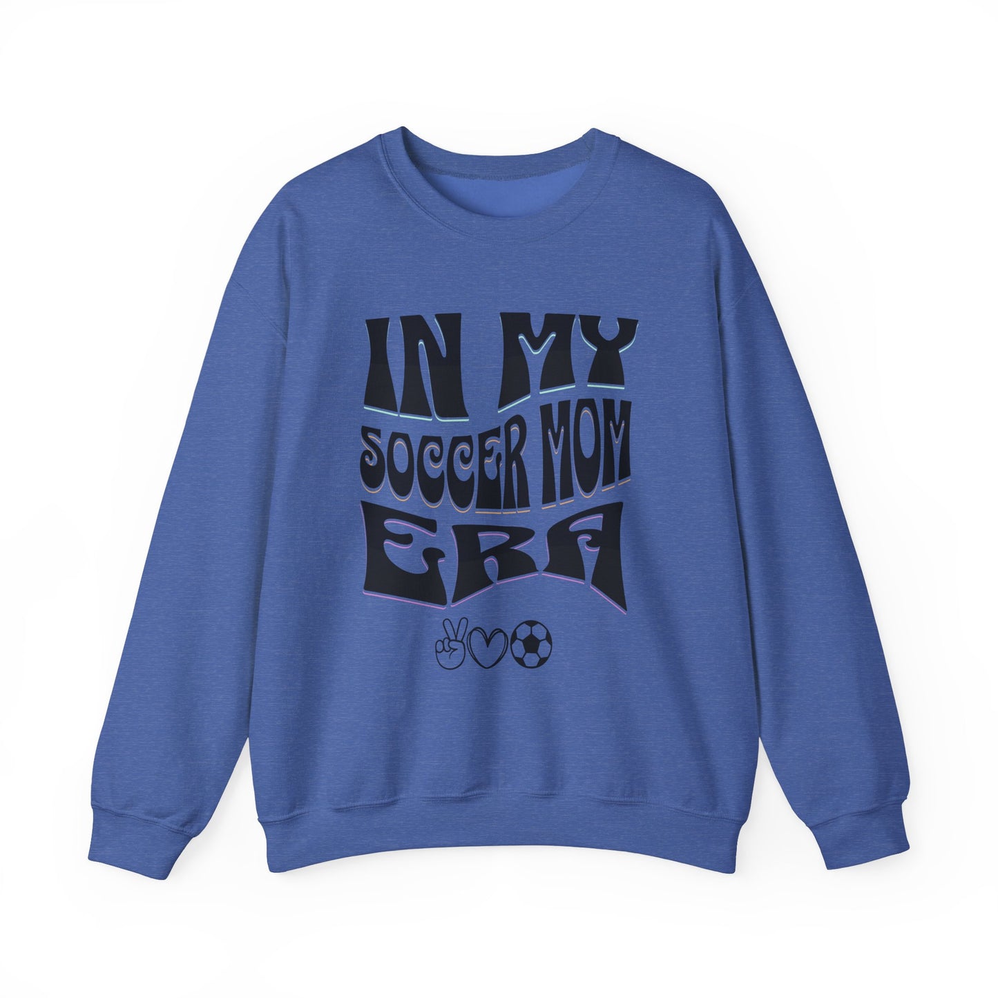 In My Soccer Mom Era Heavy Blend™ Crewneck Sweatshirt Front and Back