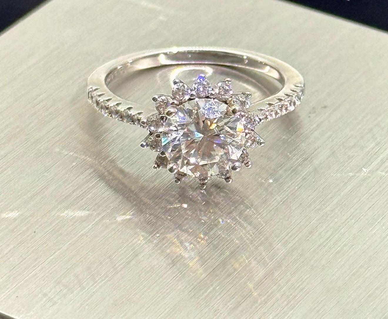 Sterling Silver Behind the Stone Ring