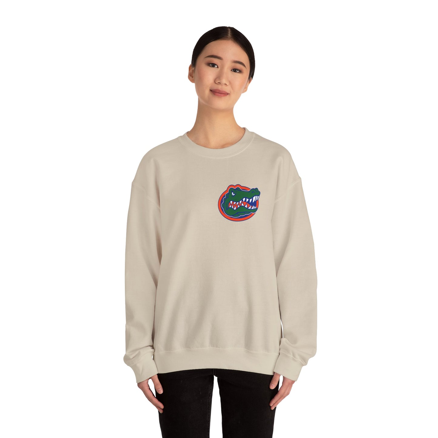 In My Gator Era Heavy Blend™ Crewneck Sweatshirt Front and Back