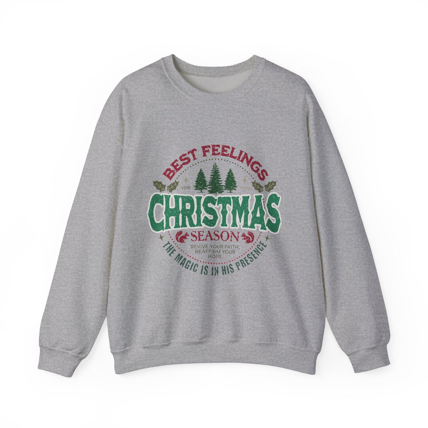 Christmas Heavy Blend™ Crewneck Sweatshirt Front and Back