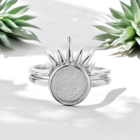 Half Sun Sterling Silver Ring