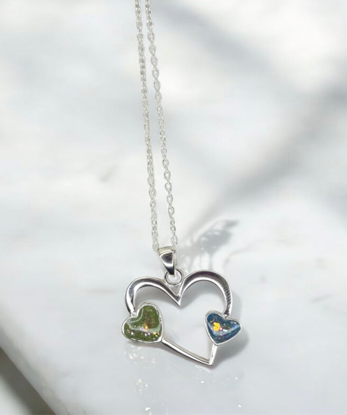 Gia Double Heart Sterling Silver Necklace