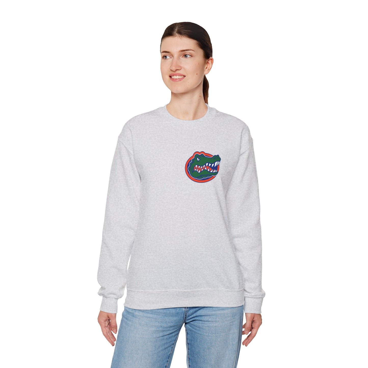 In My Gator Era Heavy Blend™ Crewneck Sweatshirt Front and Back