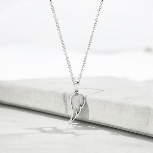 One Angel Wing Sterling Silver Necklace