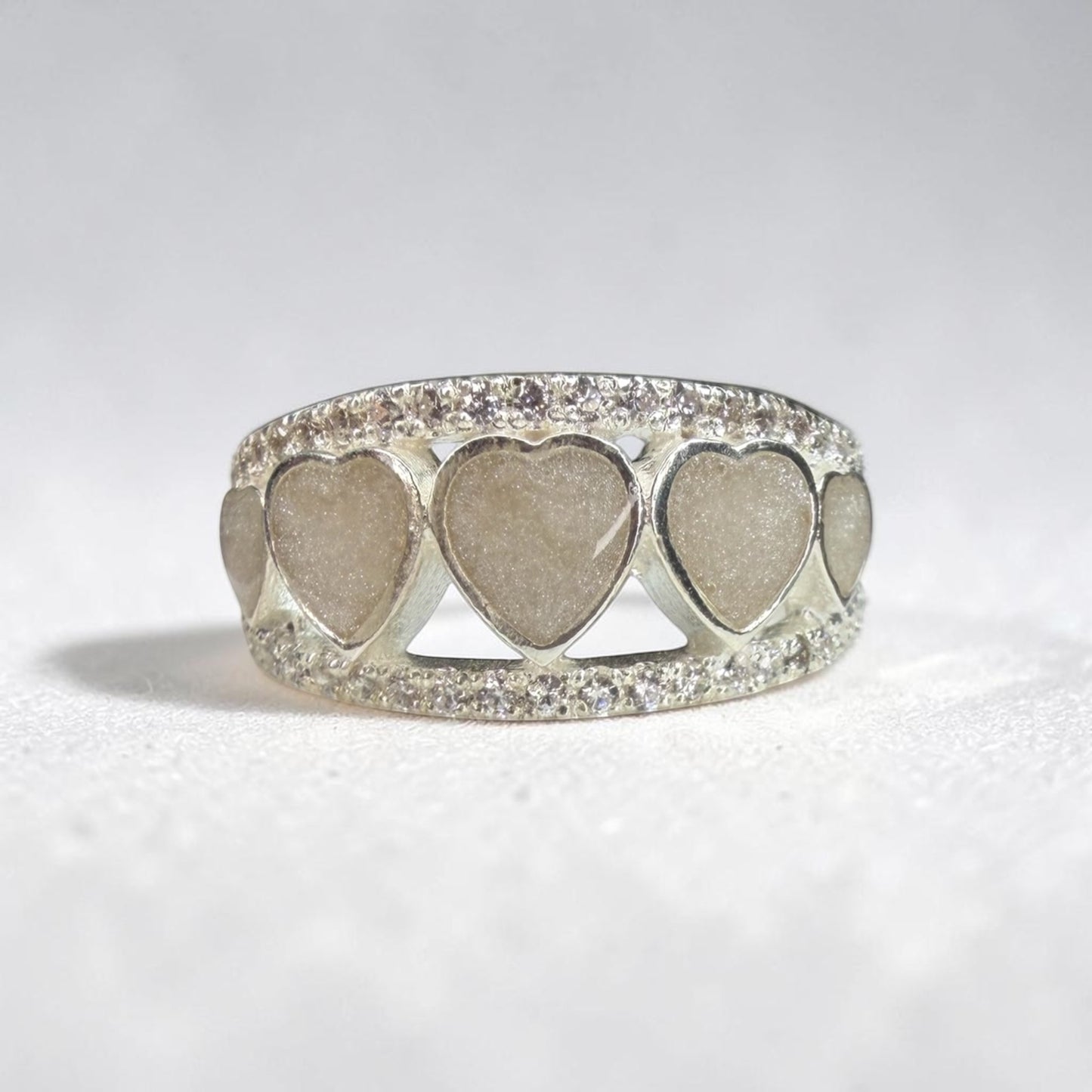 Heart Band Sterling Silver Ring