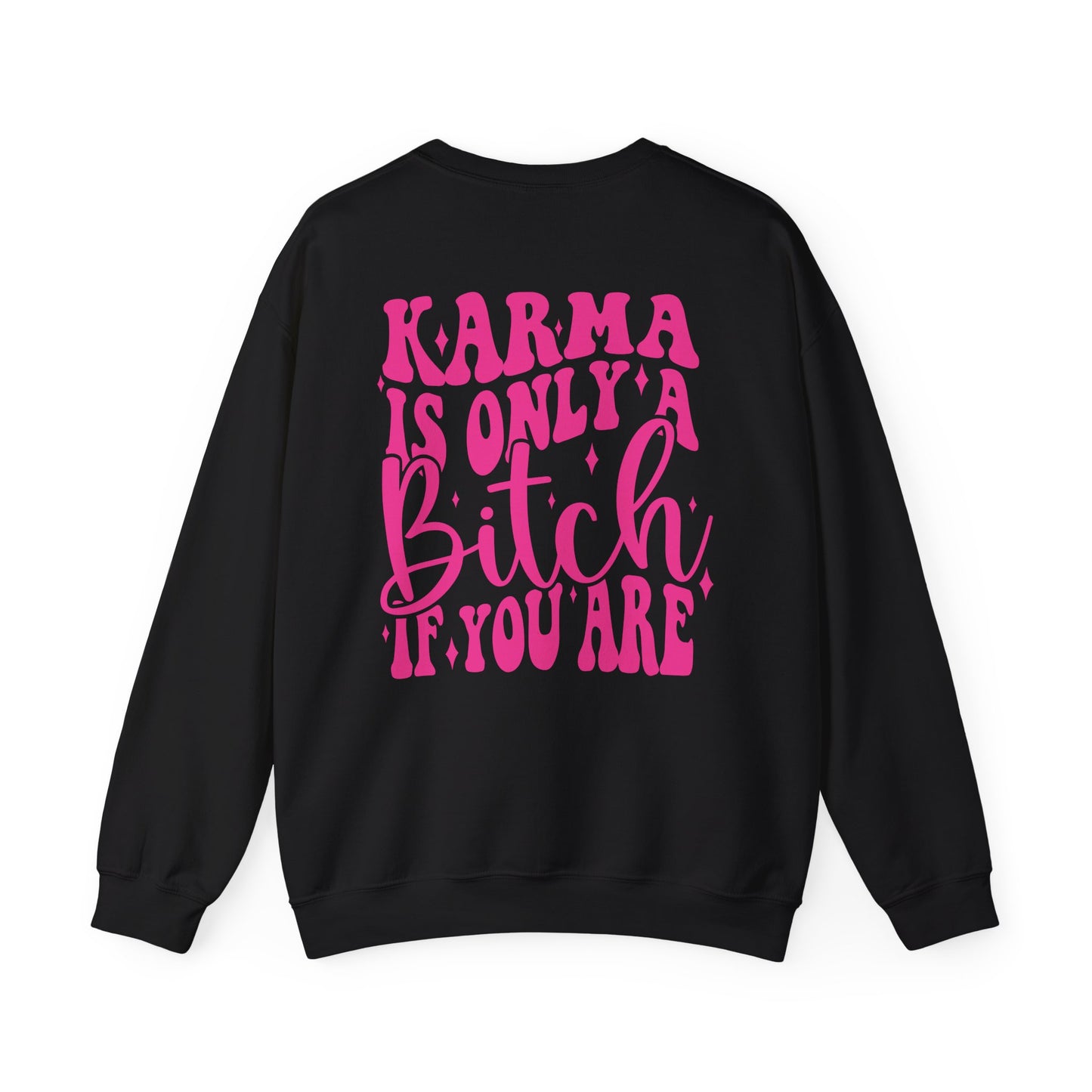 Karma Heavy Blend™ Crewneck Sweatshirt Front and Back