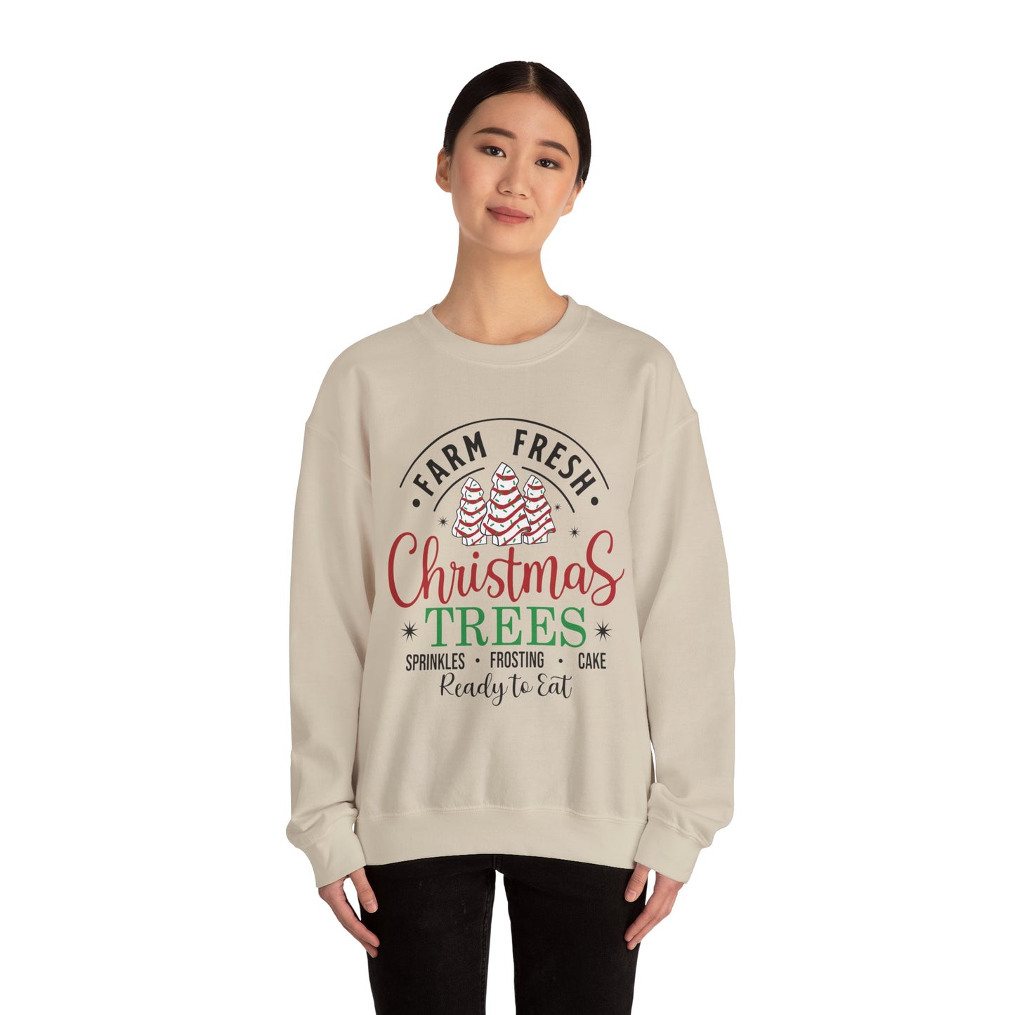 Christmas Tree Farm Heavy Blend™ Crewneck Sweatshirt Front and Back