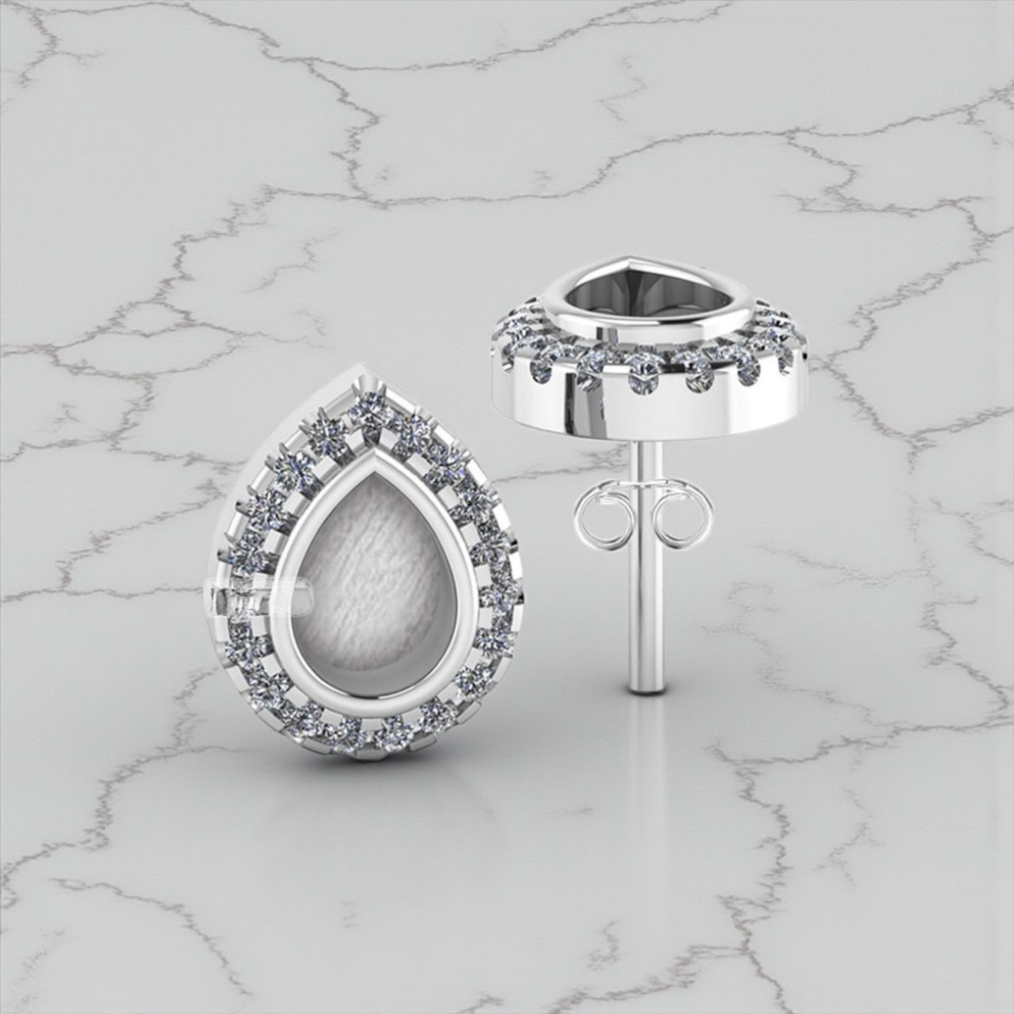 Tear Drop Sterling Silver Earrings.