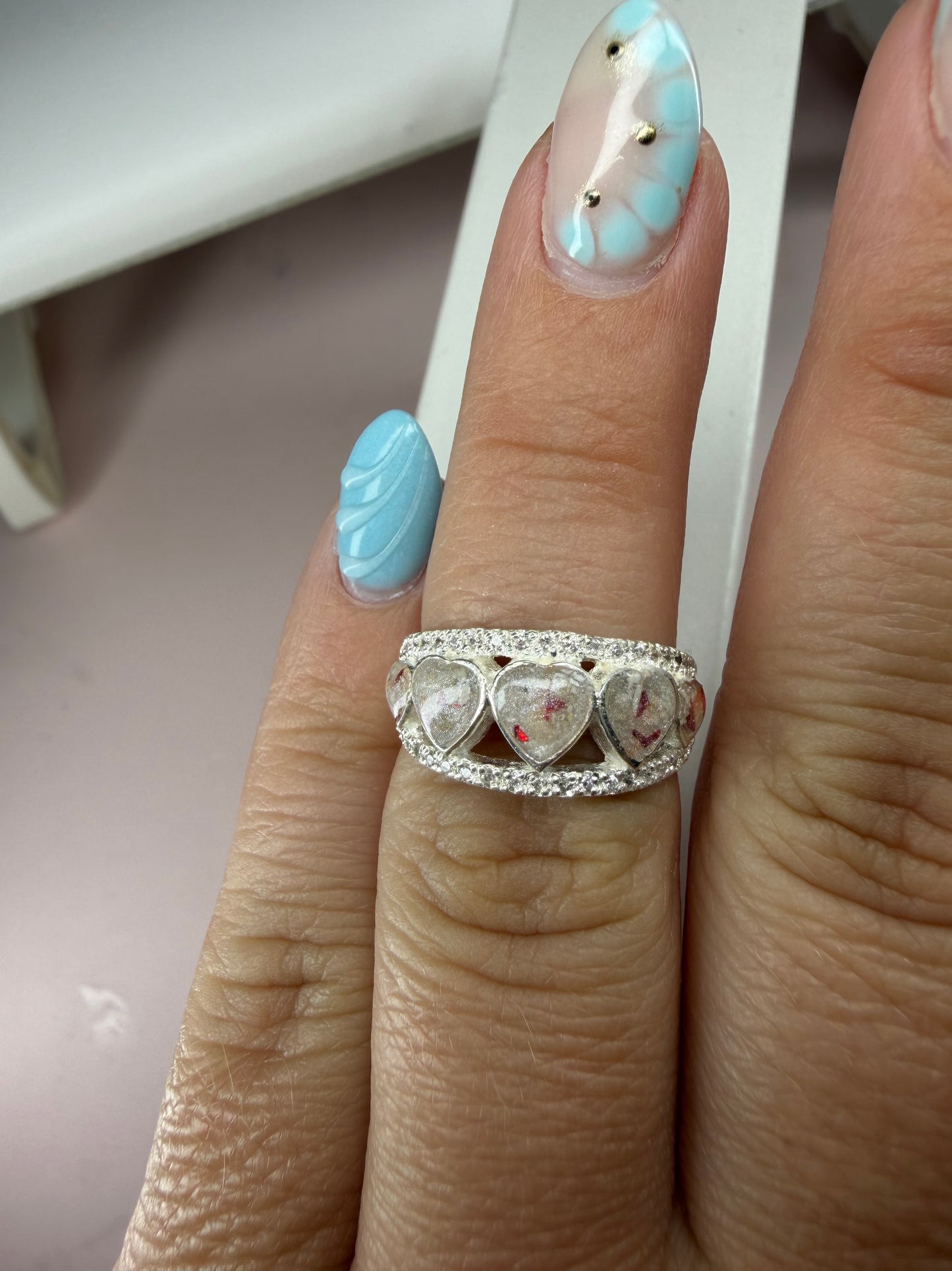 Heart Band Sterling Silver Ring
